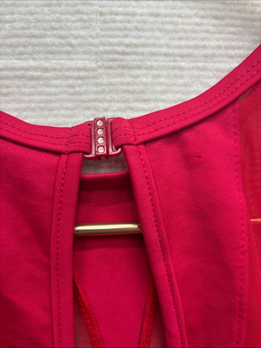So Danca Red High-Neck Women's One-Piece Dance piece 6 - Picture 5 of 6
